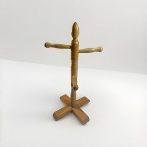 Vintage Wooden Coffee Mug Cup Holder 4 Arms Jewelry Tree Cottage Core